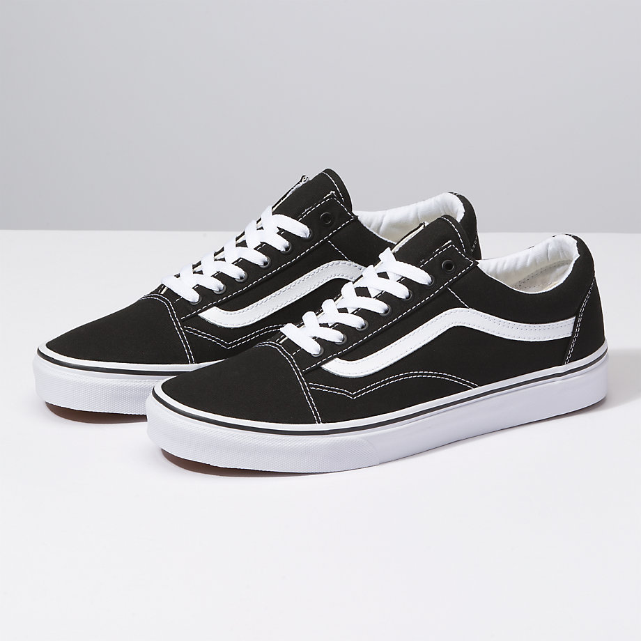 Vans Erkek Spor Ayakkabı Canvas Old Skool Siyah/Beyaz | 44205-851